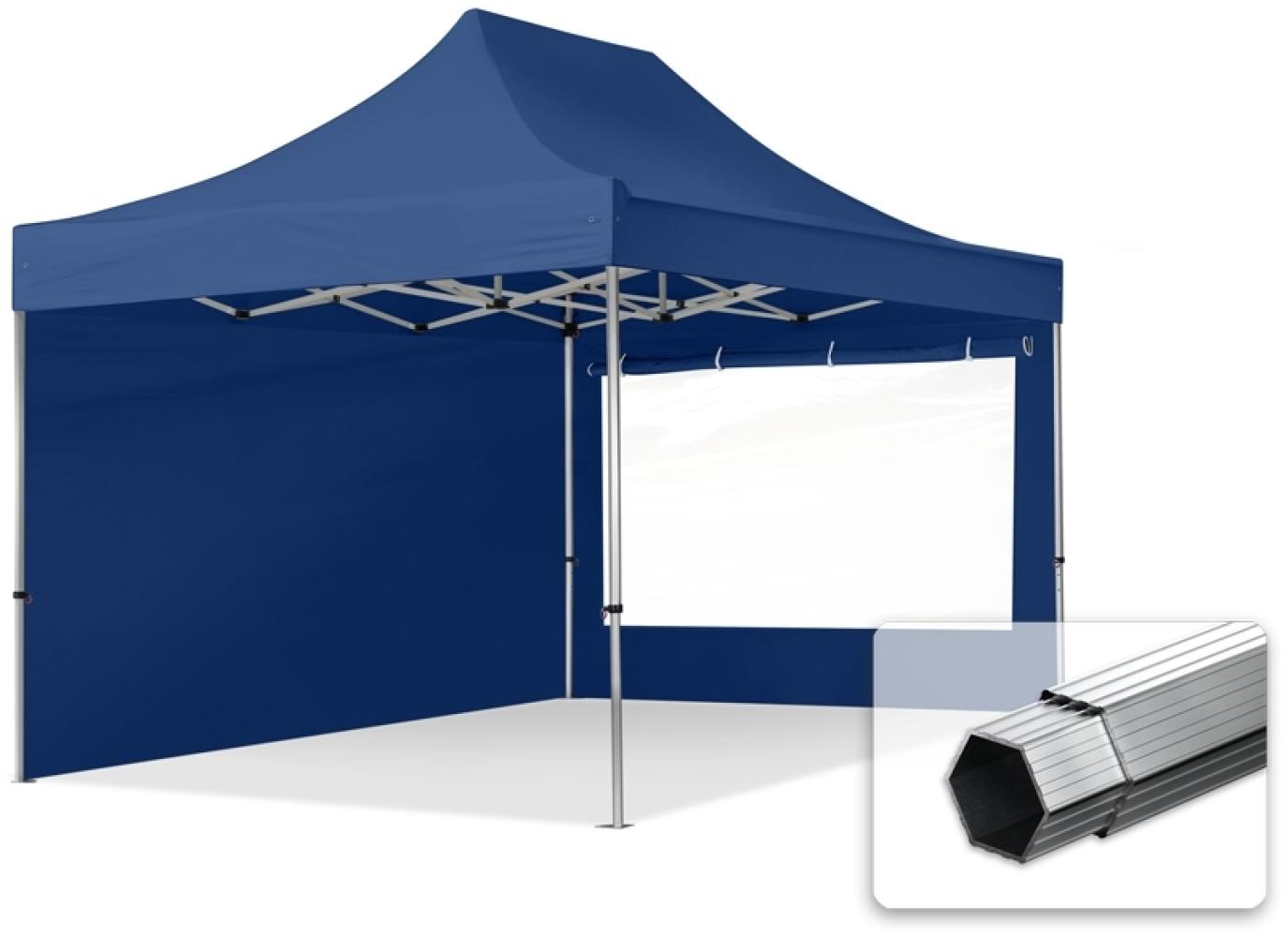 3x4,5 m Faltpavillon PROFESSIONAL Alu 40mm, Seitenteile mit Panoramafenstern, blau Bild 1