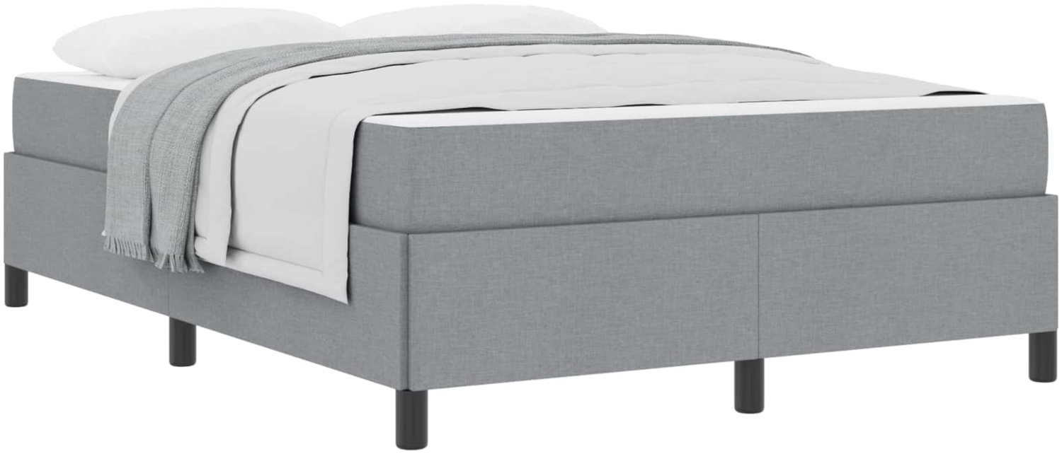 vidaXL Boxspringbett mit Matratze Hellgrau 140 x 190 cm Stoff 3398857 Bild 1