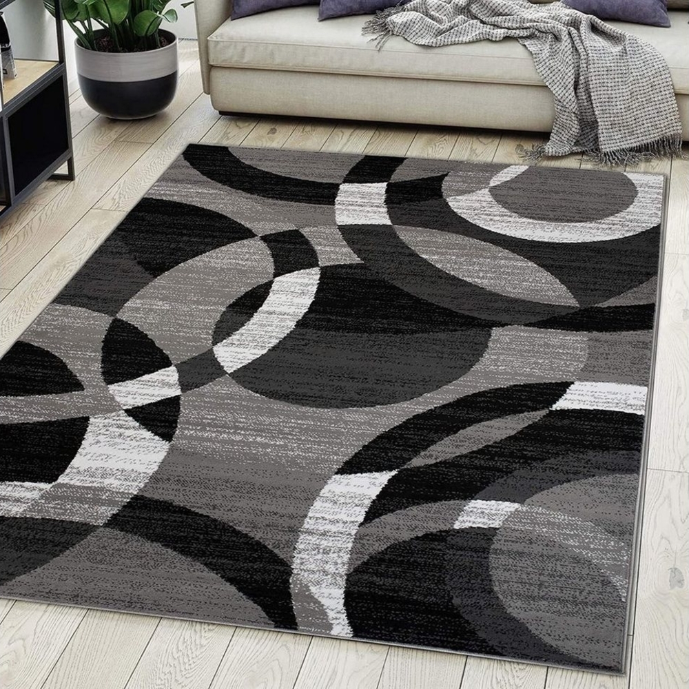 Mazovia Orientteppich DY-MAYA-Z984A-GRAY, 80x150, Modern, Geometrisch, Kurzflor Bild 1