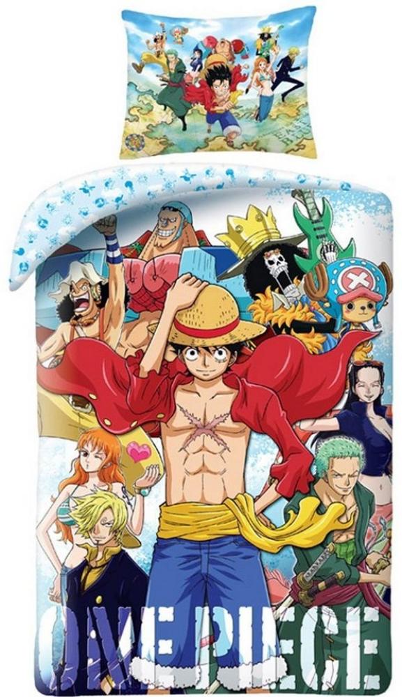 One Piece Anime Bettwäsche ONE PIECE Ruffy Wende Bettwäsche Bettbezug Set für 135+140x200 cm, 100% Baumwolle Bild 1