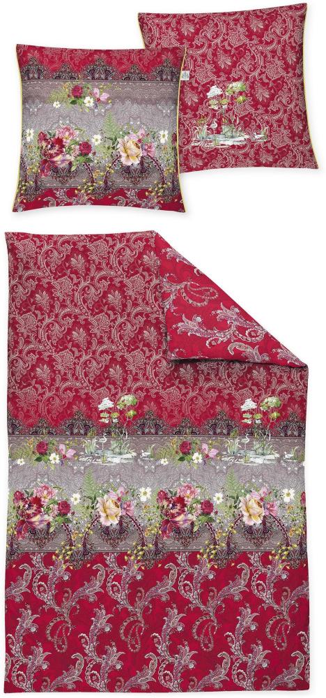 Irisette Mako-Satin Bettwäsche Set Glamour-K 8846 rot 135 x 200 cm + 1 Kissenbezug 80x80 cm Bild 1