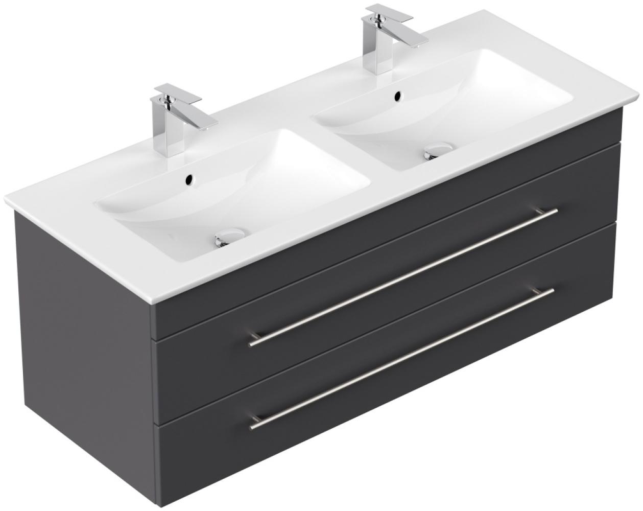 Badmöbel mit Villeroy & Boch Venticello Waschbecken 130 cm Doppel anthrazit : Anthrazit Bild 1