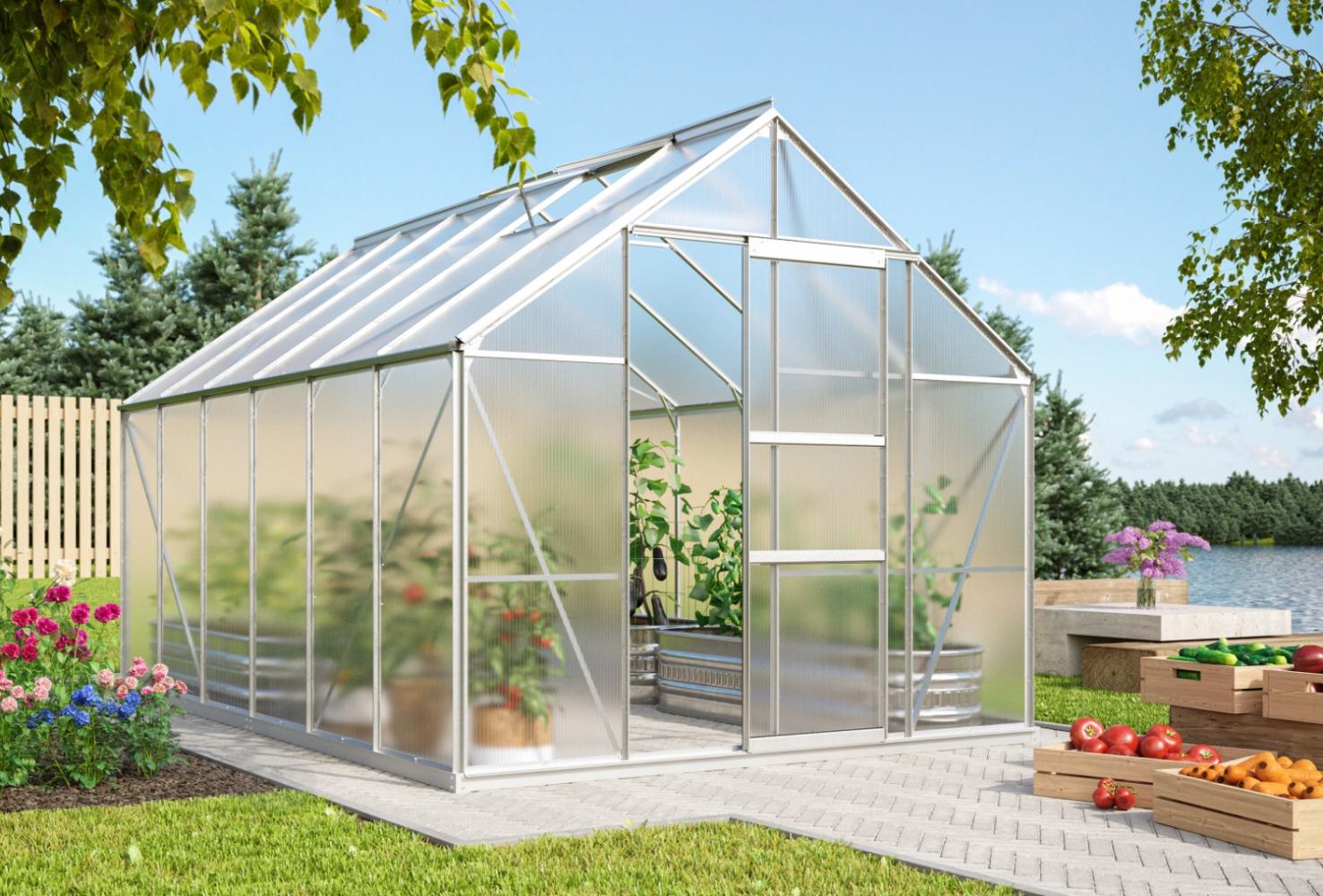 Vitavia Gewächshaus "Merkur 9900", aluminium eloxiert, 9,9 m²,4 mm HKP Bild 1