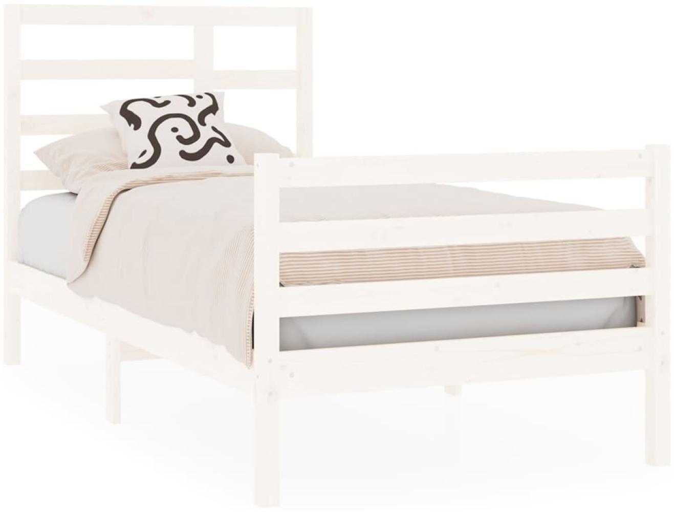 Massivholzbett Weiß 75x190 cm 2FT6 Small Single [3105821] Bild 1