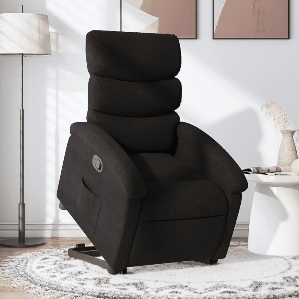 vidaXL Relaxsessel mit Aufstehhilfe Schwarz Stoff 3203980 Bild 1