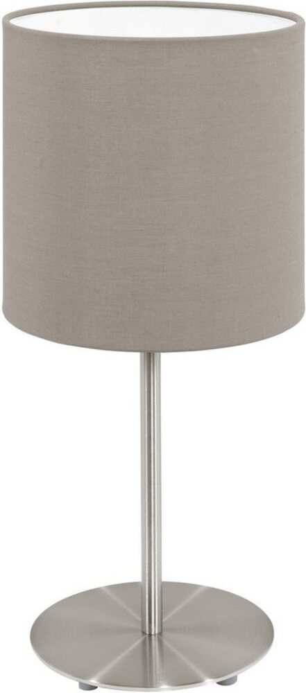 Eglo 95726 Tischleuchte Pasteri Textil taupe (graubraun) E14 1X40W H:27,5cm Ø14cm mit Kabelschalter Bild 1