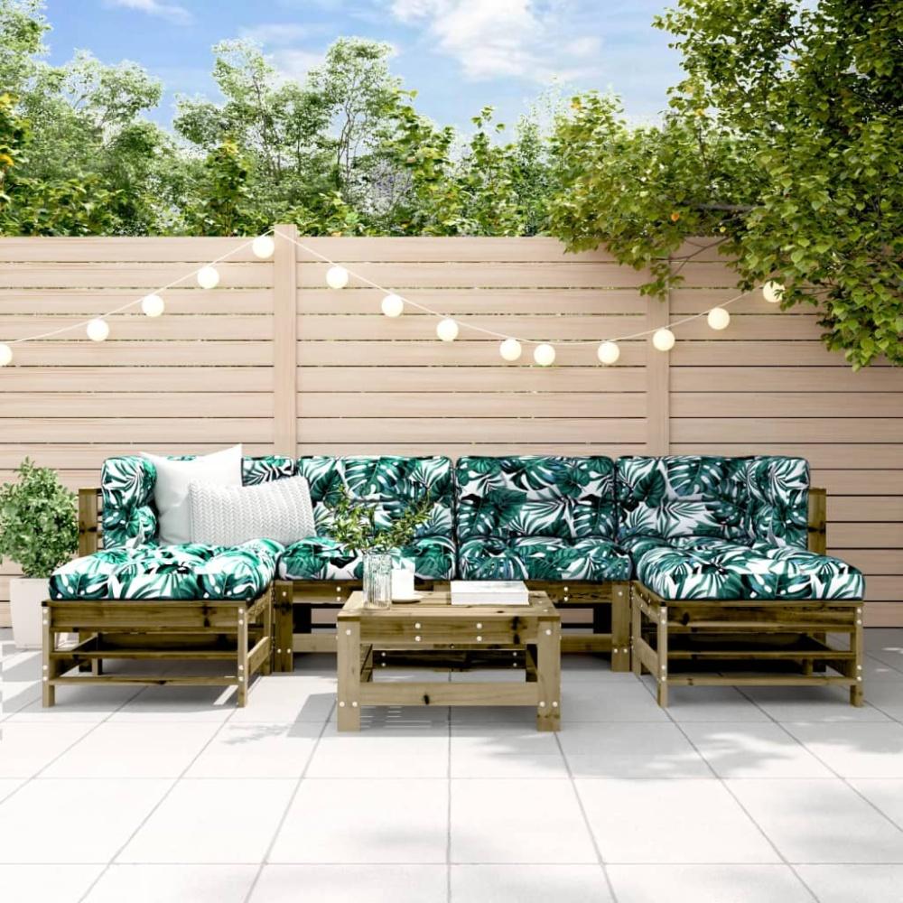 vidaXL 7-tlg. Garten-Lounge-Set mit Kissen Imprägniertes Kiefernholz 3185954 Bild 1