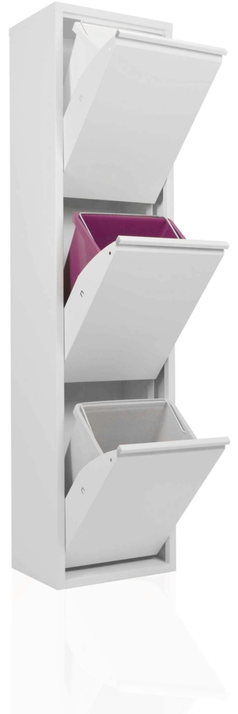Betten-ABC Refina –platzsparender Mehrzweckschrank aus pflegeleichtem Metall, Farbe: Weiß, Liter: 3 x 15 L Bild 1