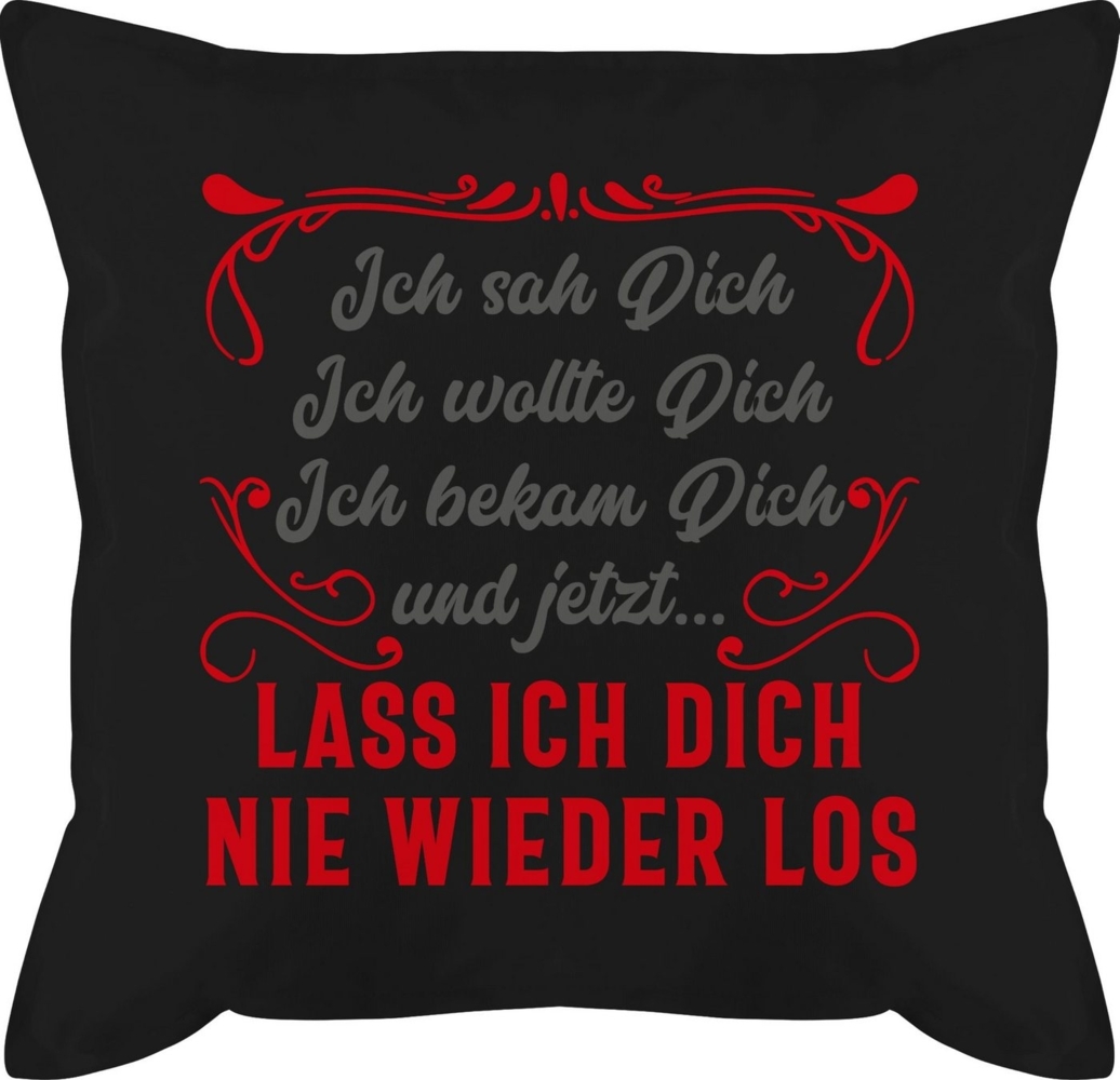 Shirtracer Dekokissen Ich sah Dich, ich wollte Dich, ich bekam Dich - Geschenk Partner Ich l, Dekokissen Valentinstag Geschenk Bild 1