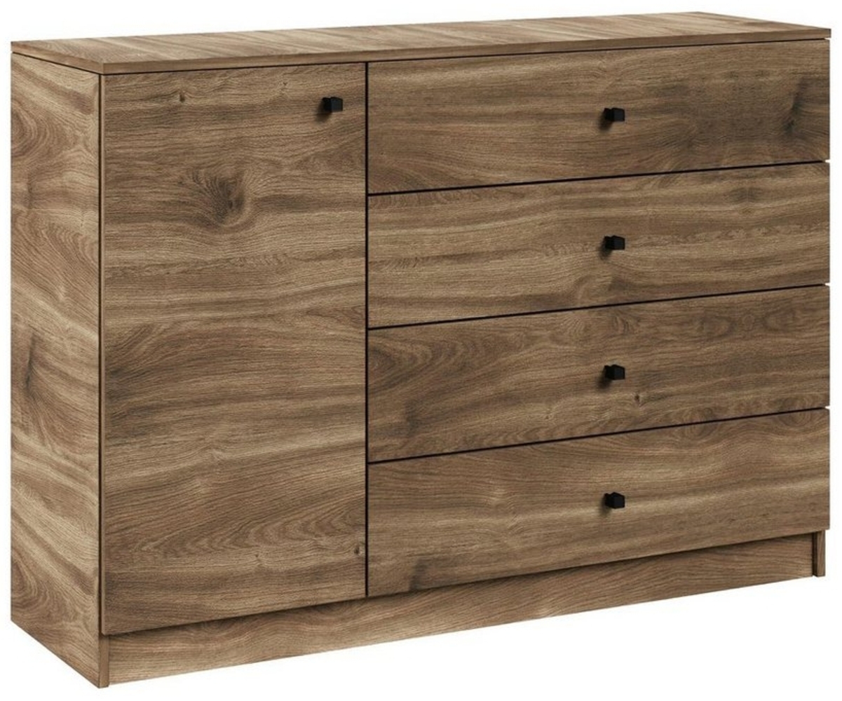 Beautysofa Kommode W3 (stilvoll Sideboard mit breite Schubladen), 120 cm Schubladenkommode in Loft Stil, inklusive 4 Schubladen, Drehtür Bild 1