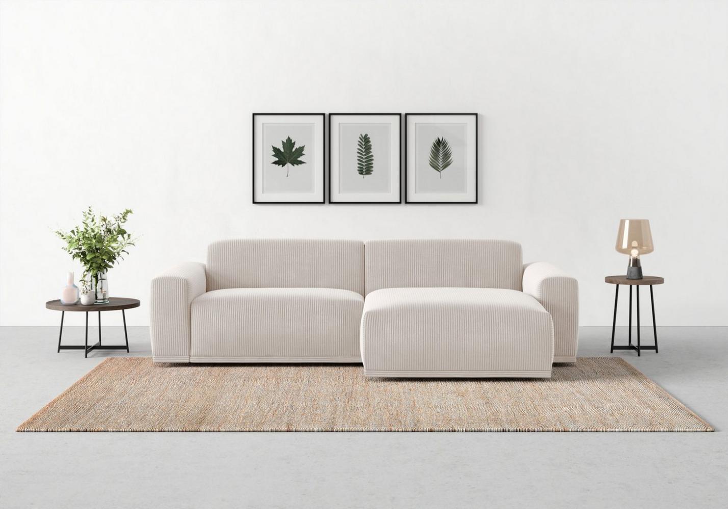 TRENDMANUFAKTUR Ecksofa Braga, mit hochwertigem Kaltschaum, L-Form, in Cord erhältlich, 2 Teile, modernes Sofa, Couch mit hohem Sitzkomfort, 255/72/160 cm (B/H/T) Bild 1