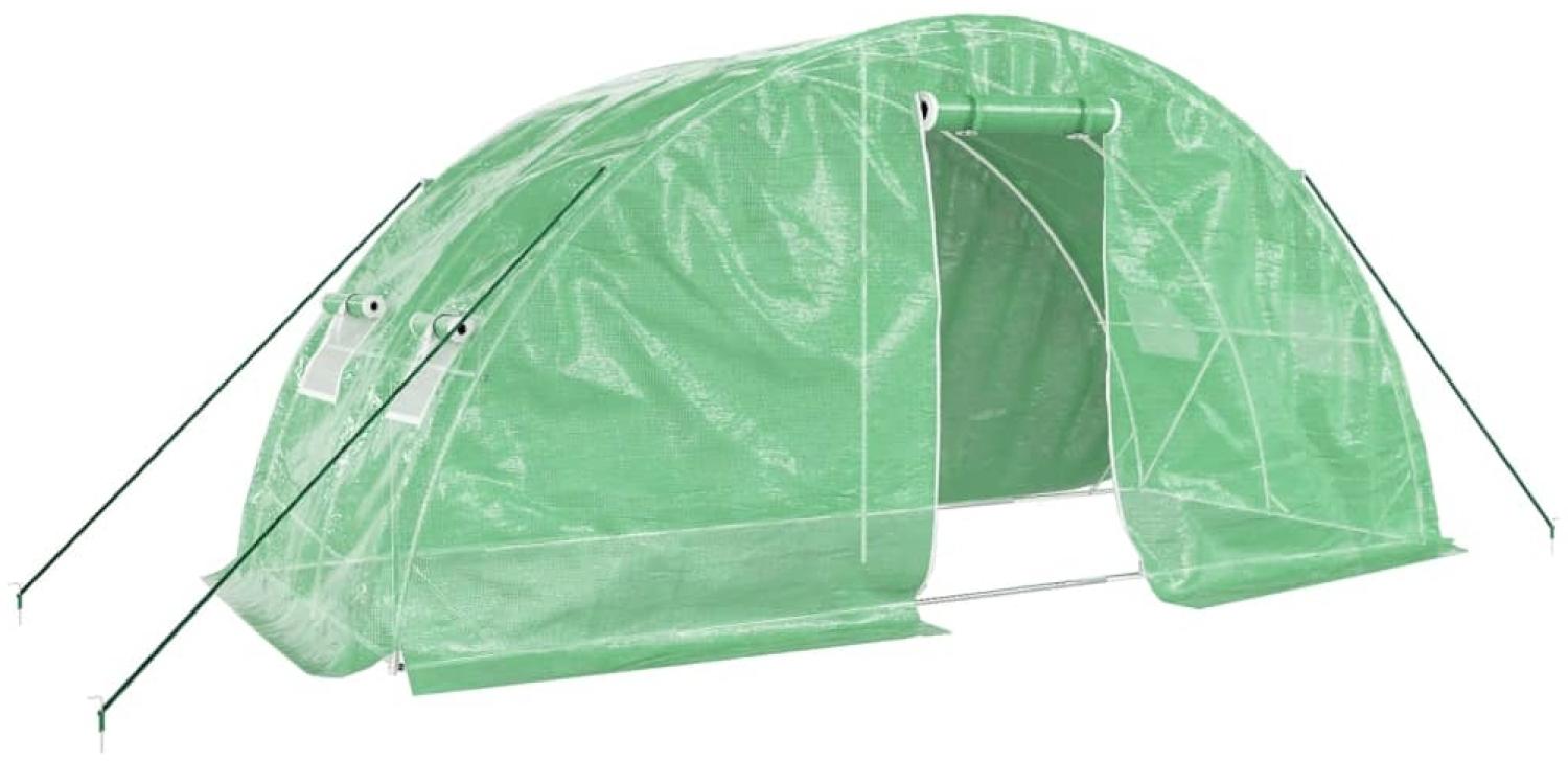 vidaXL Gewächshaus mit Stahlrahmen Grün 10 m² 5x2x2,3 m 364085 Bild 1