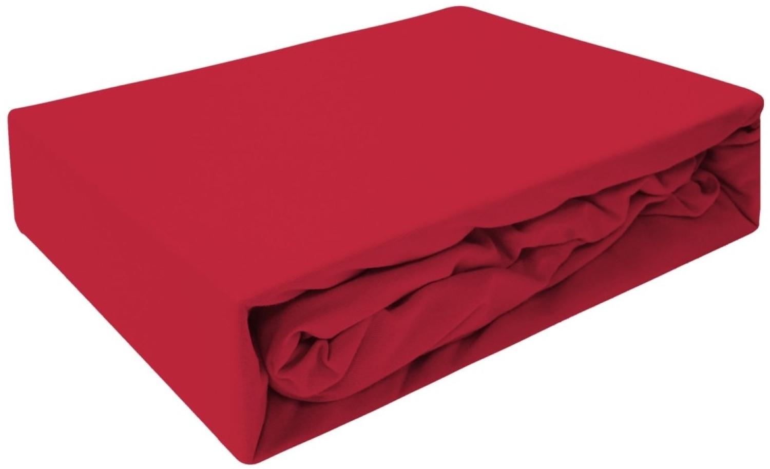 Premium Boxspring Bettlaken Lycra 200x200 Rot Bild 1