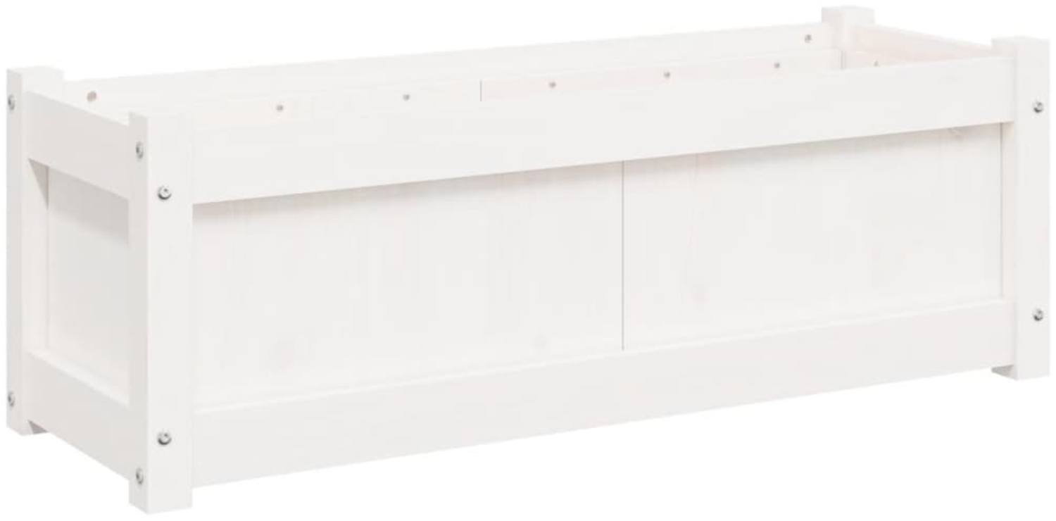 vidaXL Pflanzkübel Weiß 90x31x31 cm Massivholz Kiefer 837451 Bild 1