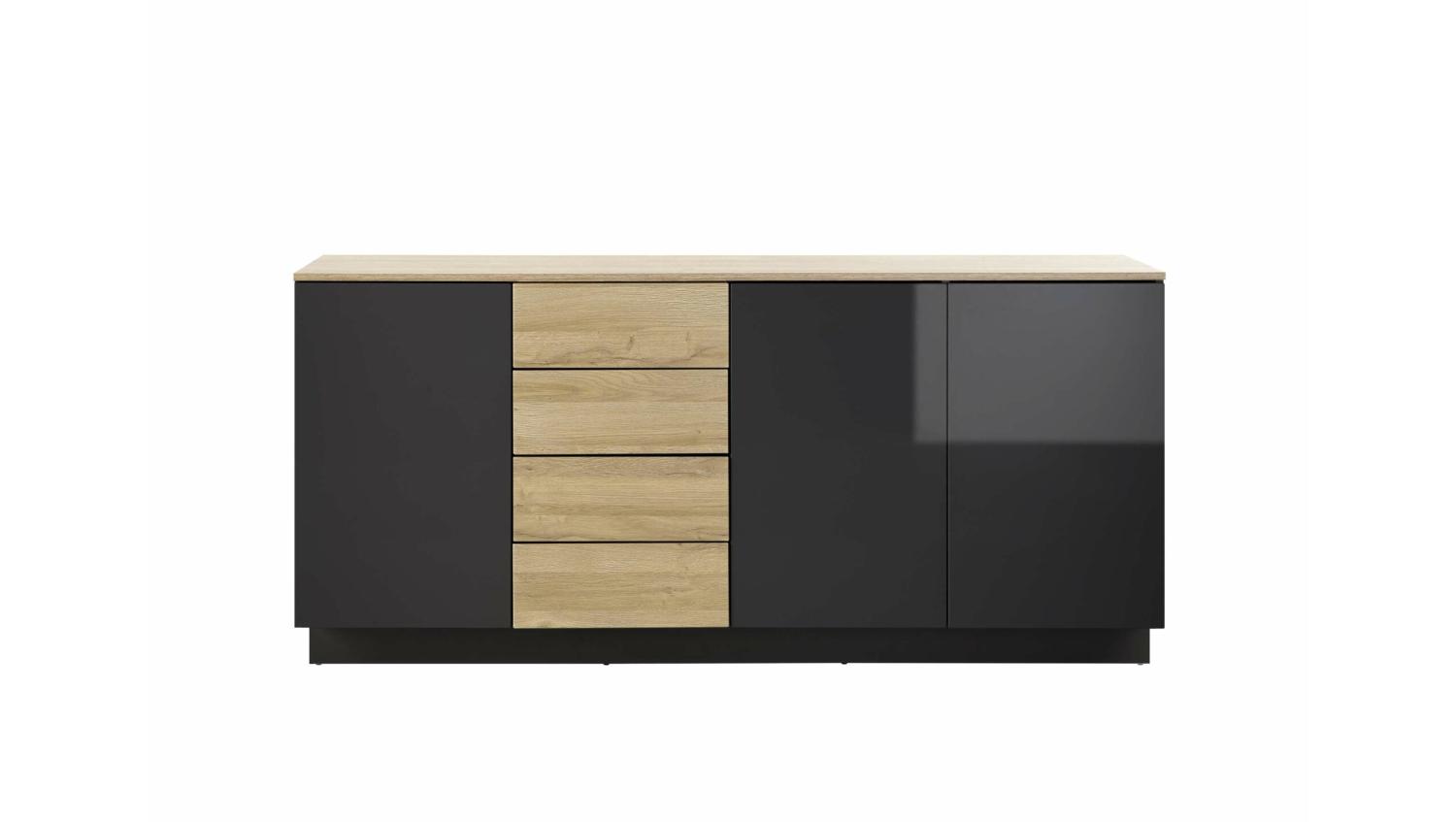 Stylefy Keymen III Sideboard Schwarz Hochglanz Bild 1