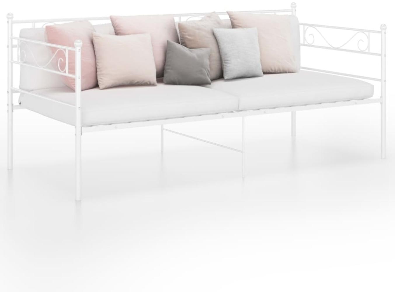 Schlafsofa Bettgestell Weiß Metall 90x200 cm [324768] Bild 1