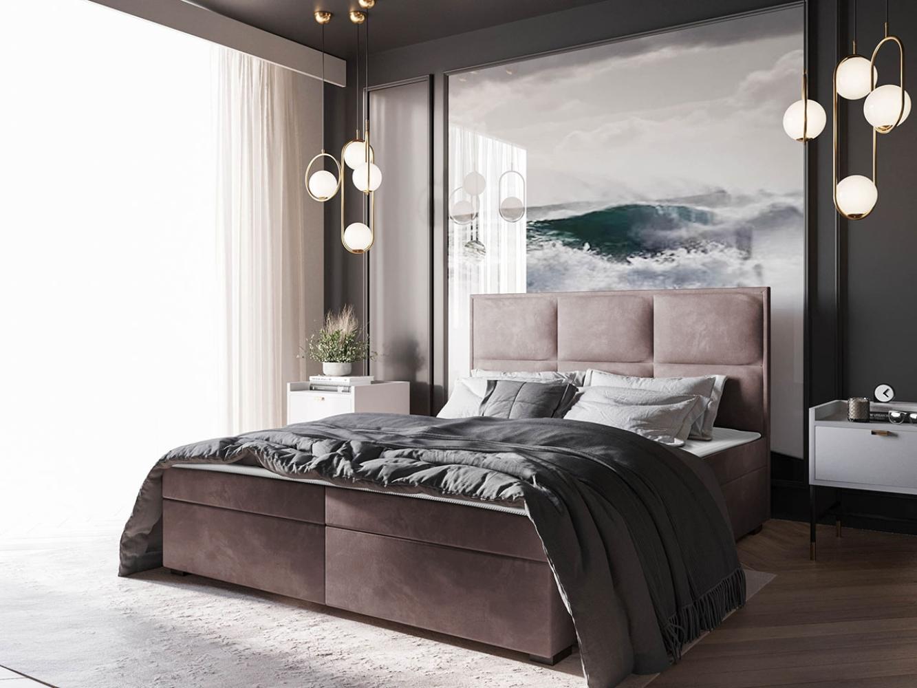 Boxspringbett Draban I, Rosa, 160 x 200 cm Bild 1