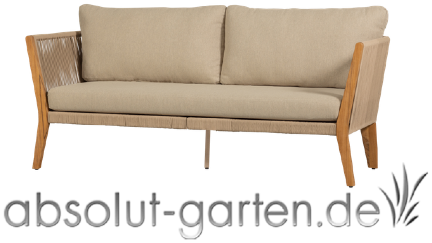 Gartensofa San Remo aus Teakholz, Sand Bild 1