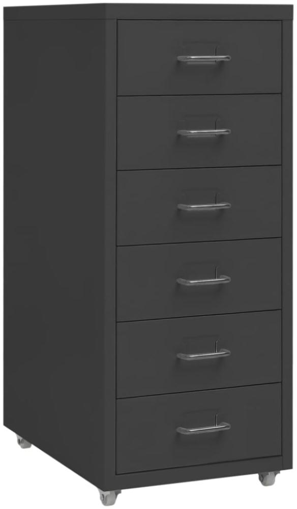 vidaXL Aktenschrank mit Rollen Anthrazit 28x41x69 cm Metall Bild 1