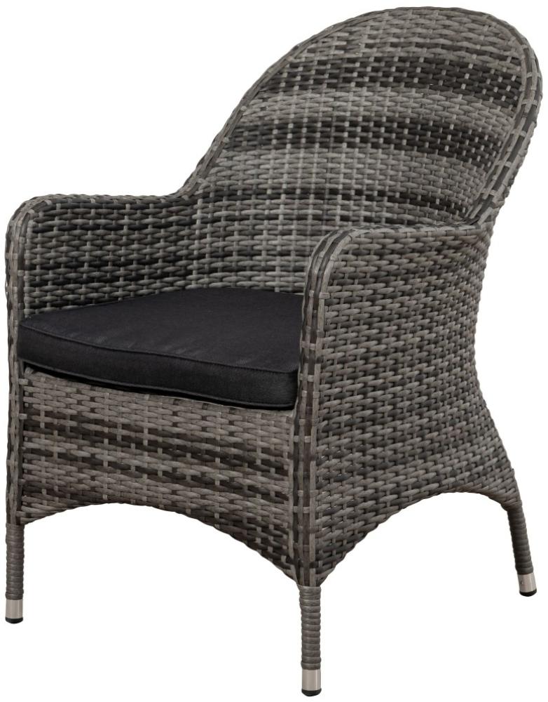 LILLE Polyrattan Diningsessel mit Alu-Gestell - blackpearl Bild 1