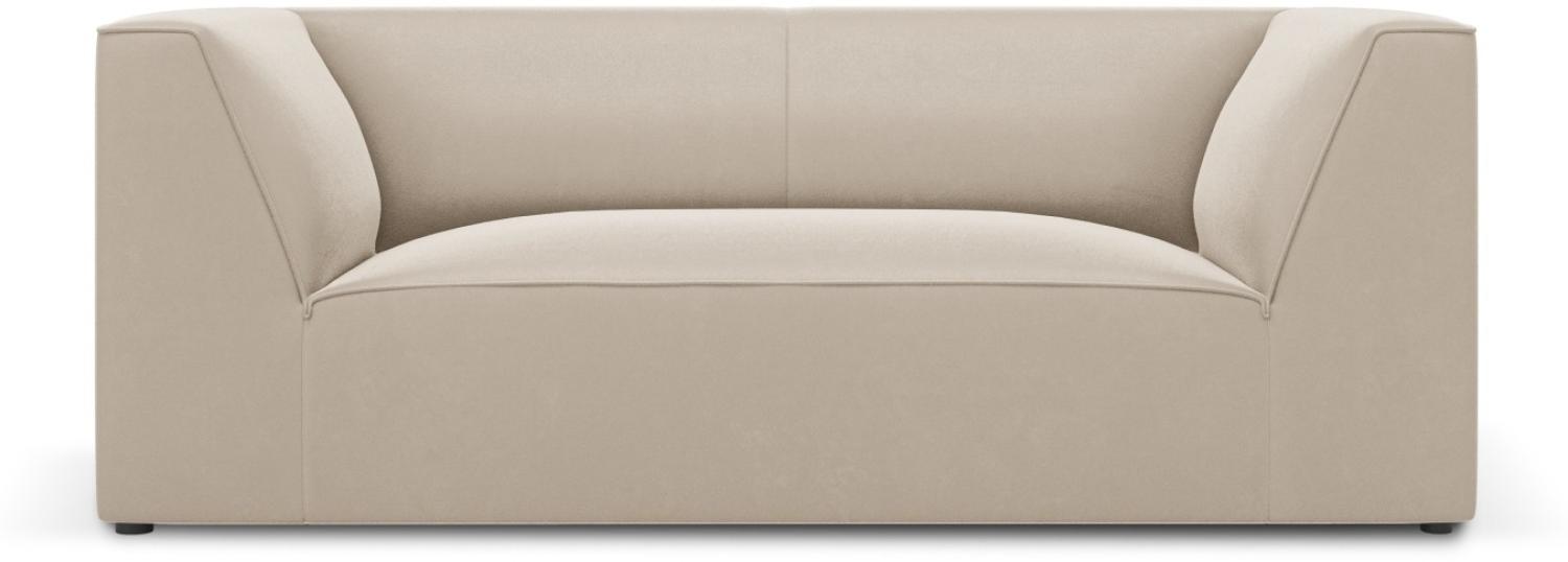 Micadoni 2-Sitzer Samtstoff Sofa Ruby | Bezug Beige | Beinfarbe Black Plastic Bild 1