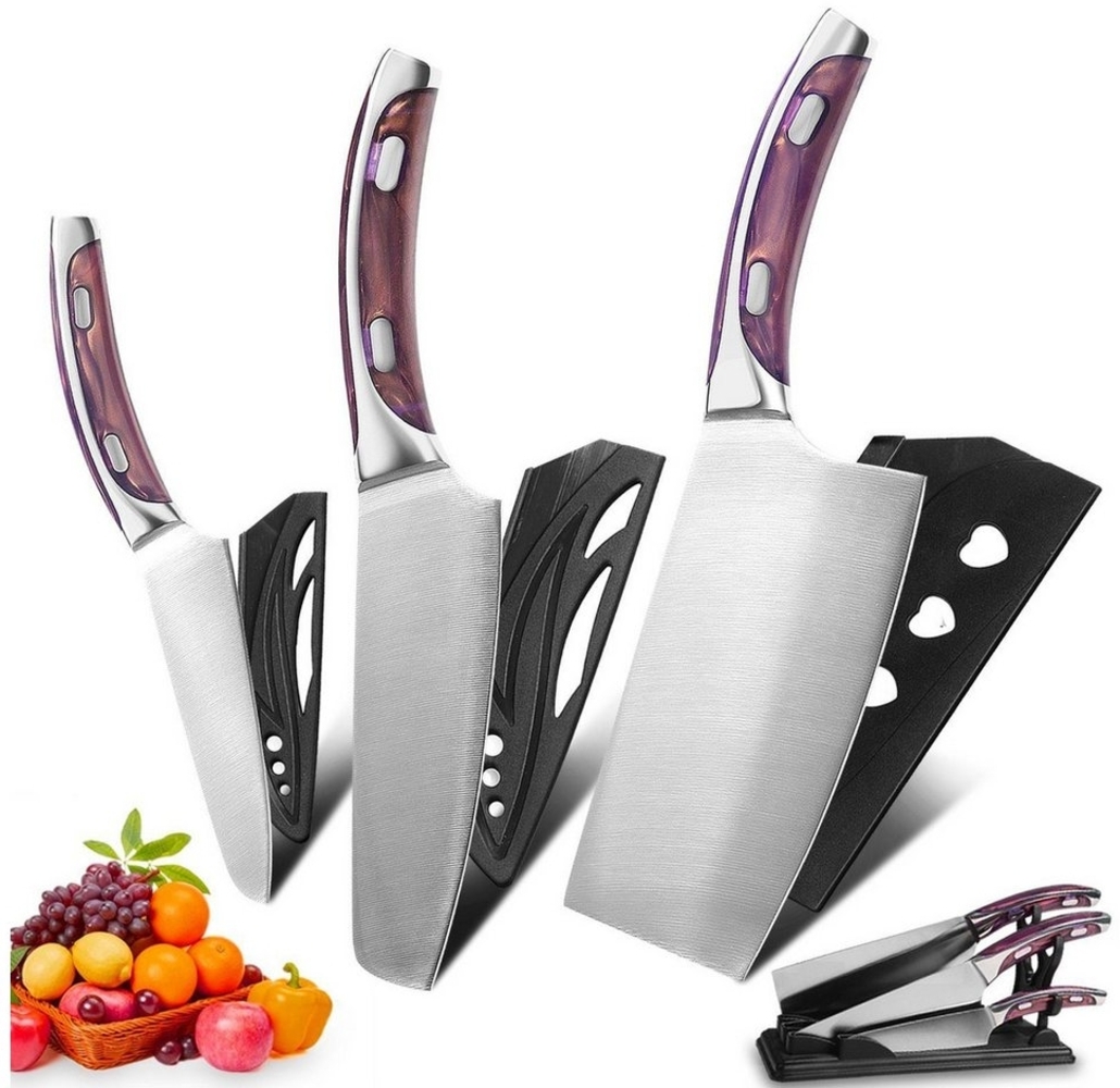 DTC GmbH Steakmesser Messer-Set.Küchenmesser, (1 Stück), Kochmesser Obstmesser Set( 3tlg) Bild 1