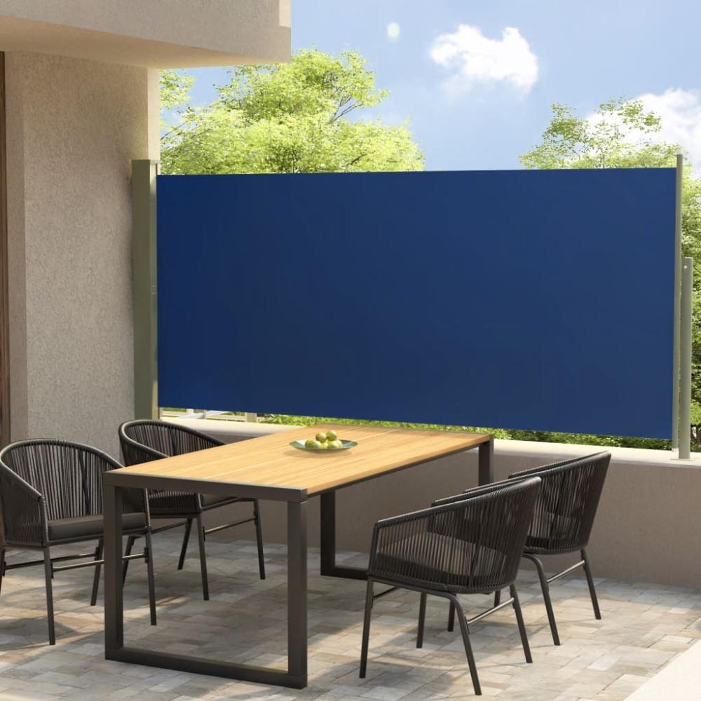 vidaXL Seitenmarkise Ausziehbar 140x300 cm Blau Bild 1