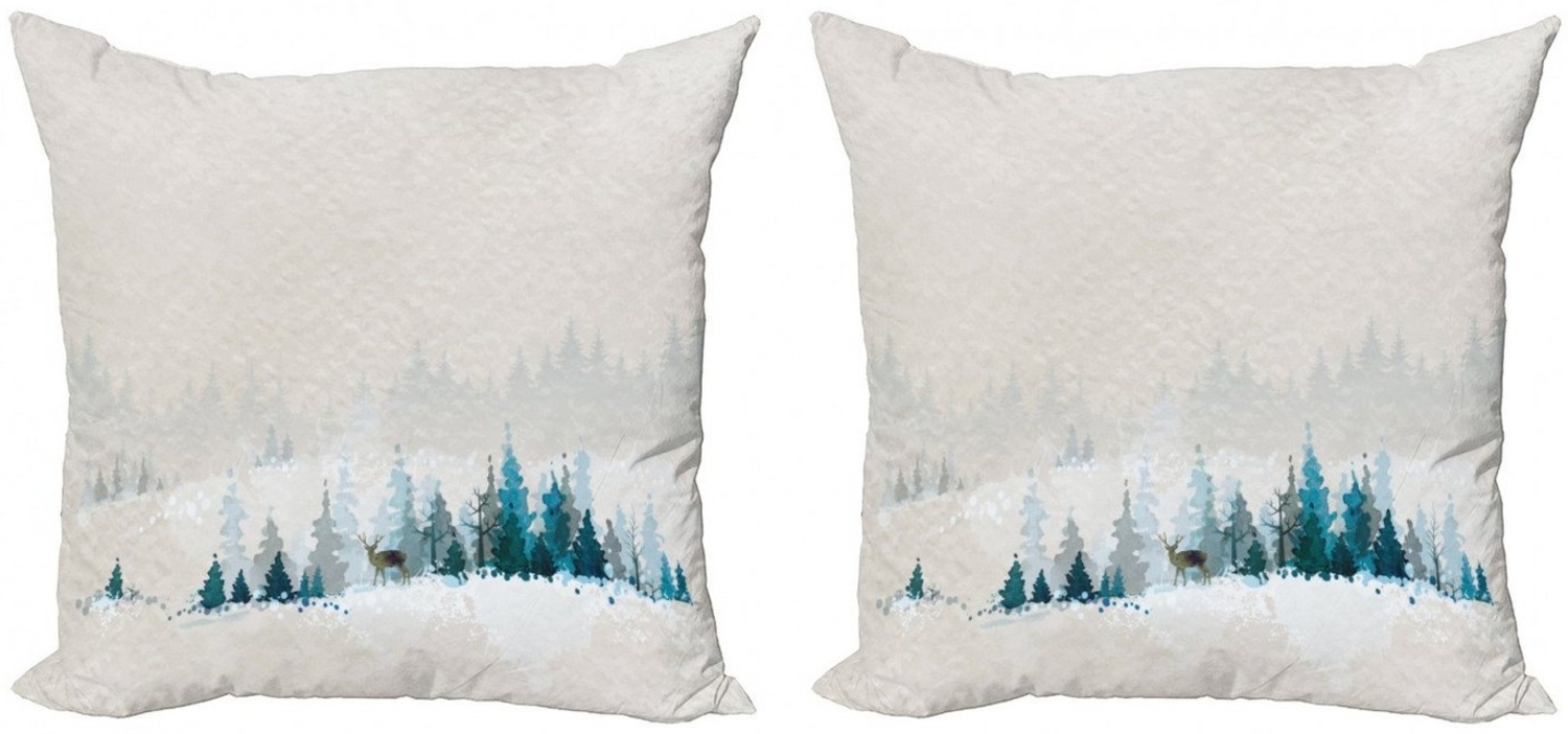 Abakuhaus Kissenbezüge Modern Accent Doppelseitiger Digitaldruck, (2 Stück), Weihnachten Aquarell-Kunst-Kiefer Bild 1