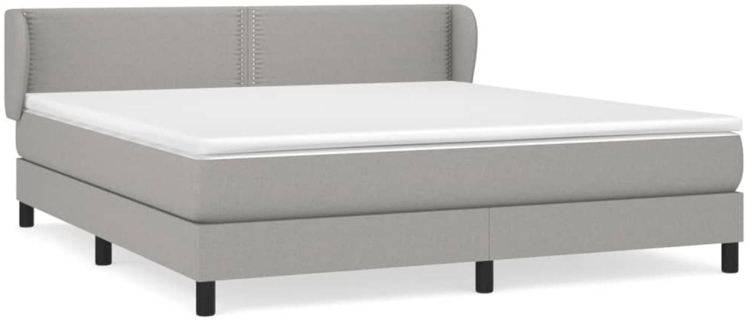 vidaXL Boxspringbett mit Matratze Hellgrau 160x200 cm Stoff 3126173 Bild 1