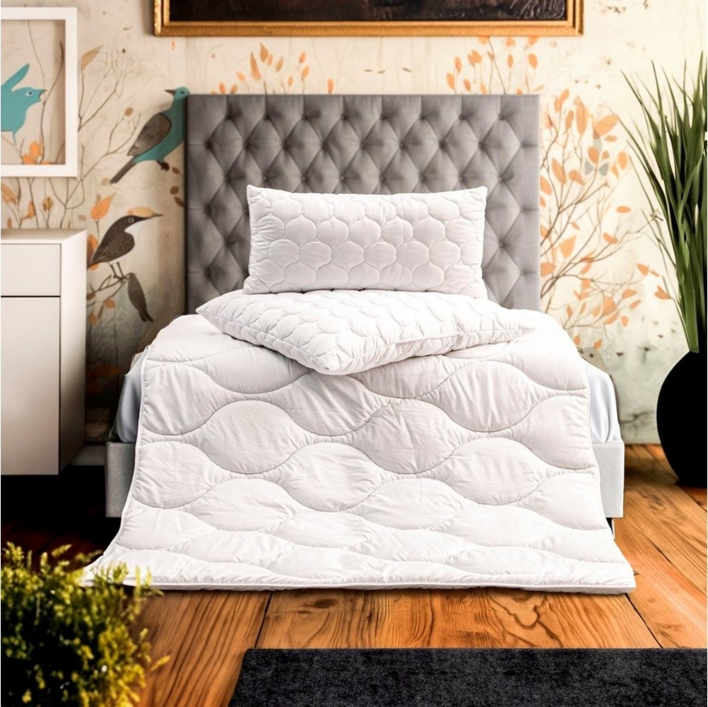 John Cotton Microfaserbettdecke Bio, Greta, 135x200, 155x220cm, Luxus, Füllung: 100% biologisch abbaubare Füllung aus Polyester, Bezug: Polyster, Atmungsaktiv, weich, pflegeleicht, Sommer und Winter Bild 1