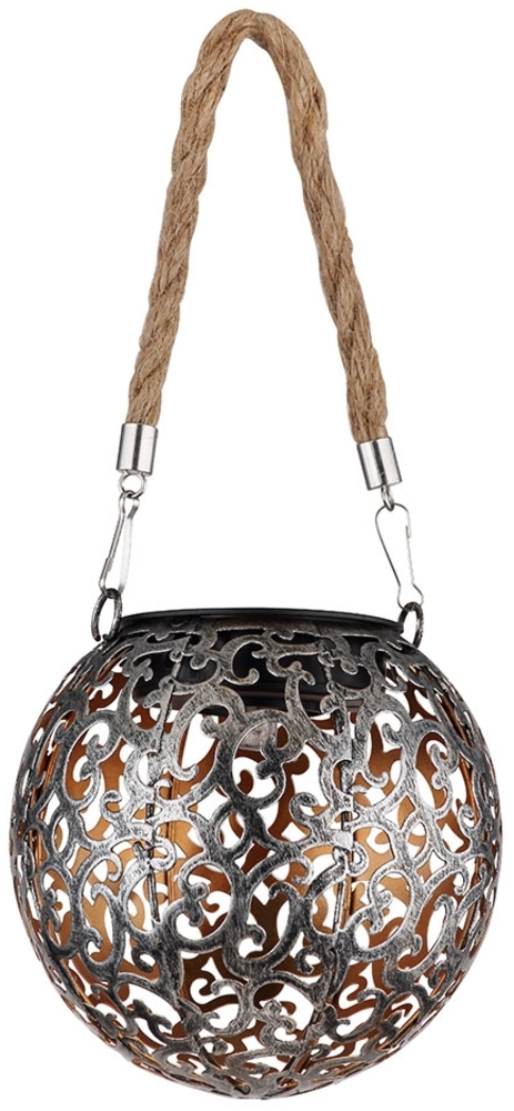 LED Solarleuchte, Metall, Kupfer, Hängeleuchte, H 26 cm Bild 1