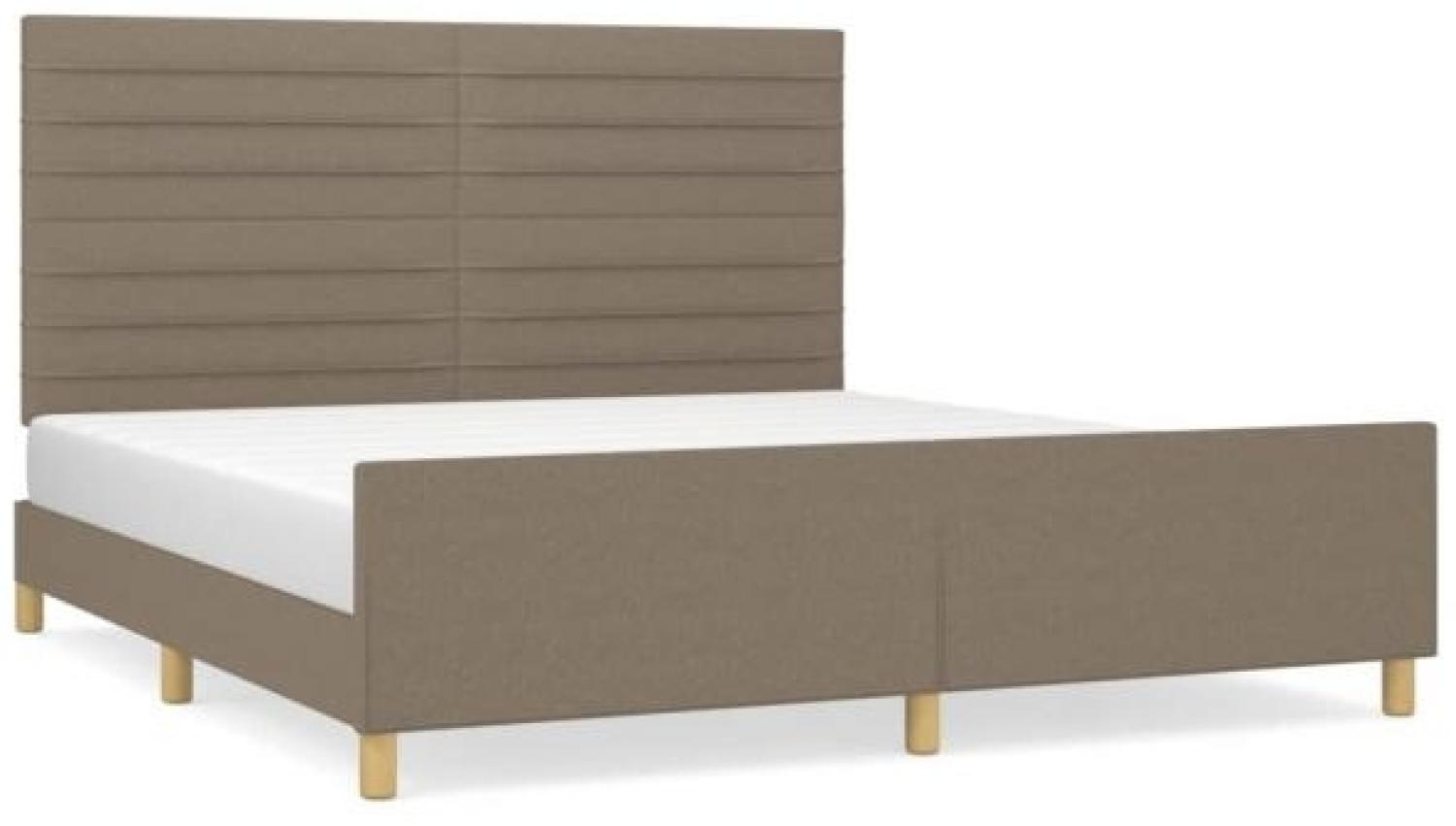 Doppelbett, Polsterbett mit Kopfteil Stoff  Taupe 160 x 200 cm Bild 1