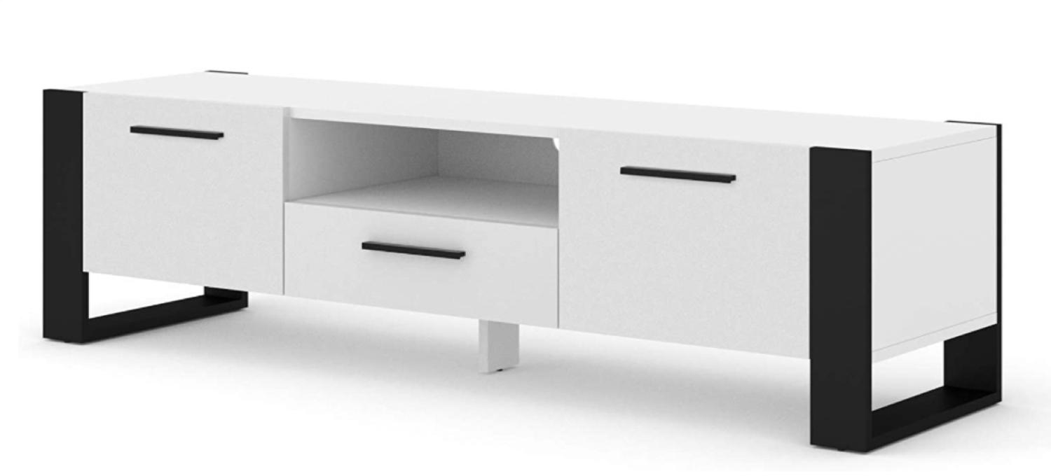 TV-Schrank Kommode NUKA 160 cm weiß matt stehend Bild 1