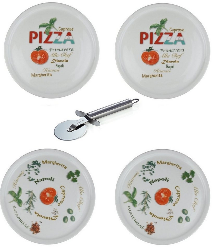 Retsch Arzberg Pizzateller Ø 30cm mit Dekor Set, (4 St), aus Porzellan spülmaschinengeeignet, pro Set 2 verschiedene Motive Bild 1