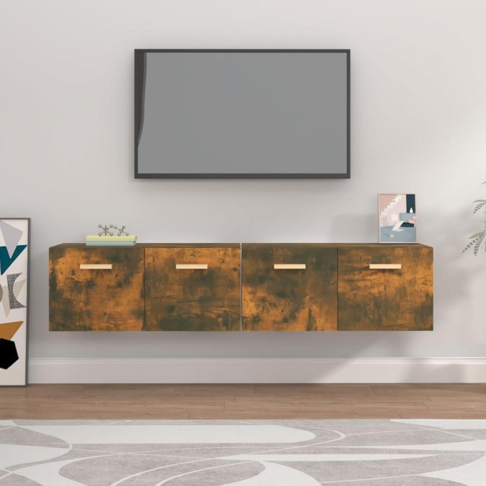 vidaXL Wandschränke 2 Stk. Räuchereiche 80x35x36,5 cm Holzwerkstoff 3115649 Bild 1