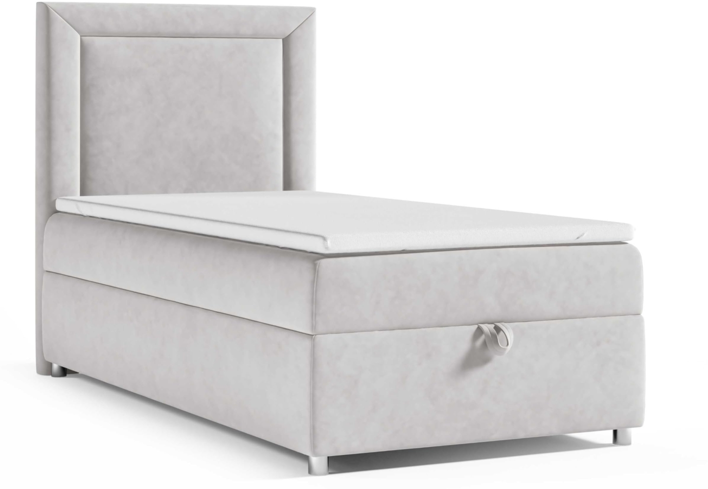 Best for Home Boxspringbett K3 SINGLE mit Bettkasten mit Lieferung, Aufbau & Entsorgung (Silber 80x200) Bild 1