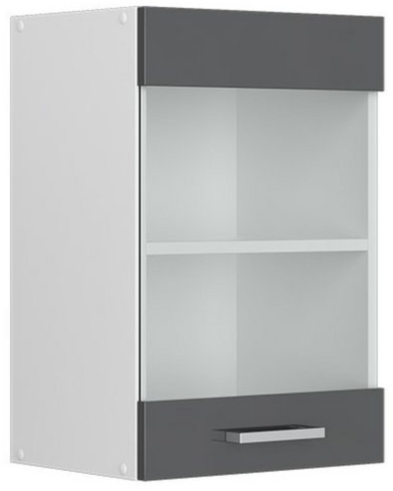 Vicco Küchenschrank Hängeschrank Unterschrank Küchenschränke Küchenunterschrank Arbeitsplatte, Möbel verfügbar in anthrazit und weiß (anthrazit ohne Arbeitsplatte, Hängeglasschrank 40 cm) Bild 1