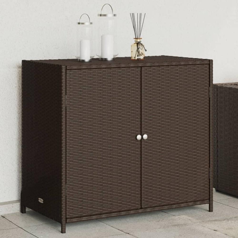 vidaXL Gartenschrank Braun 83x45x76 cm Poly Rattan Bild 1