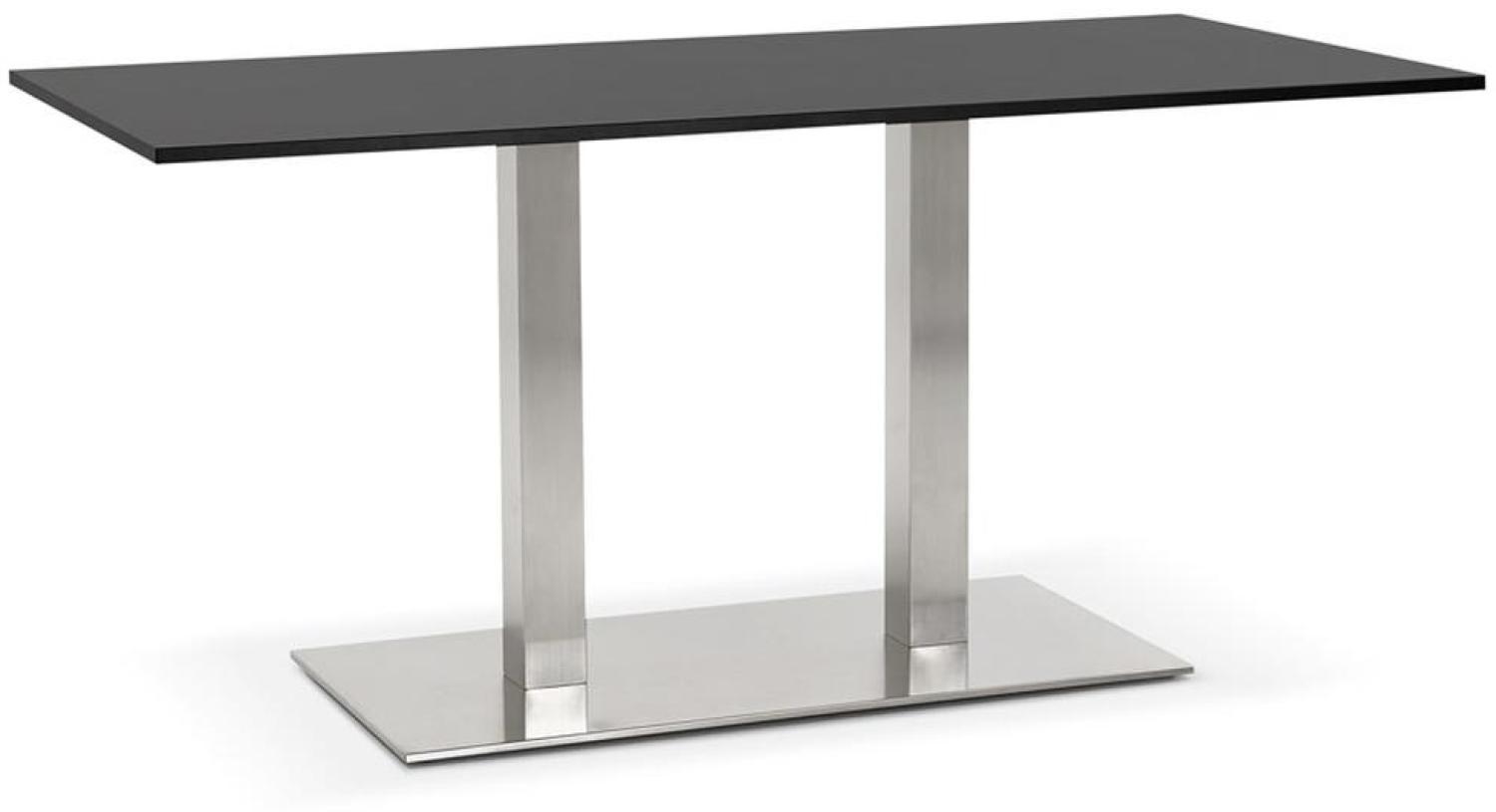 Designertisch mit modernen matten Stahlbeinen, 160x80 cm, vielseitig, robust - "KORALO" Kollektion. Farbe: Schwarz. Größe: 160x80x75 cm Bild 1