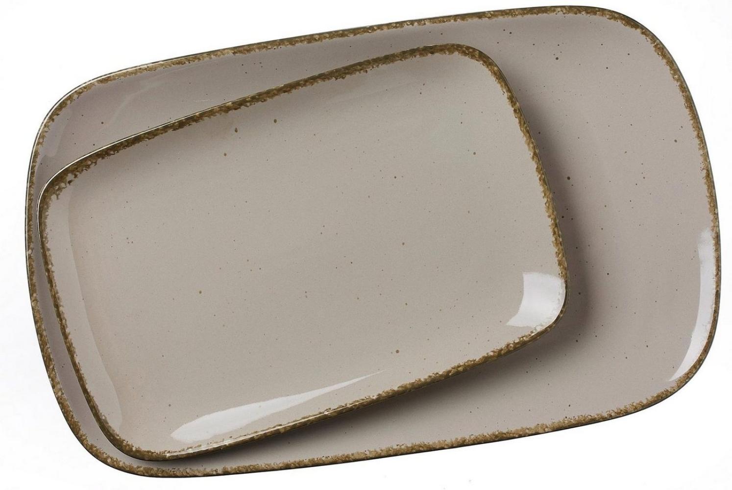 Ritzenhoff & Breker Porzellan Servierplatten-Set Casa, 2-teilg, 24x15,5 cm und 33x20 cm, Nougat Bild 1