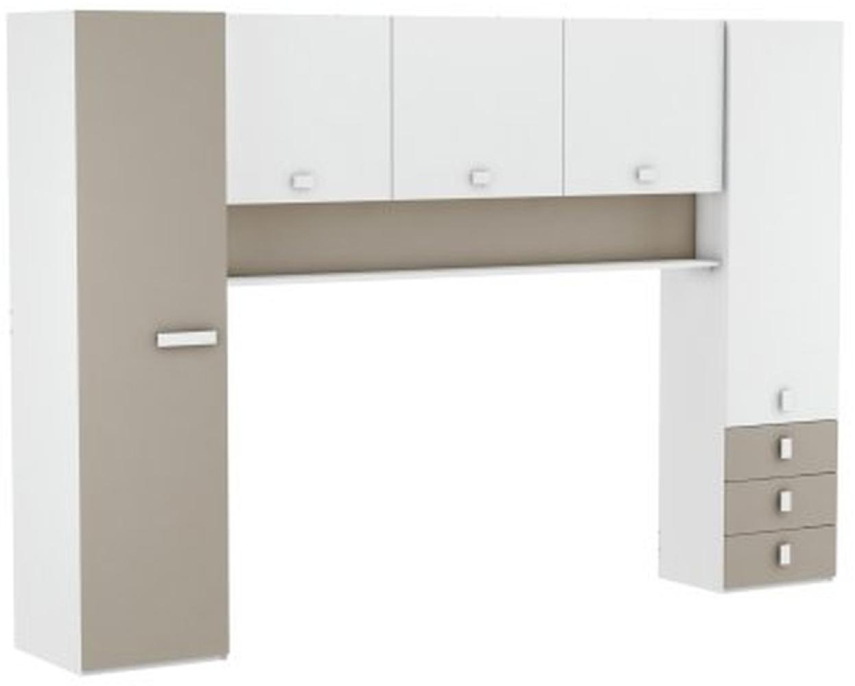 Kleiderschrank >Tidy< in weiss/ton aus Holzwerkstoff - 304x203x54cm (BxHxT) Bild 1