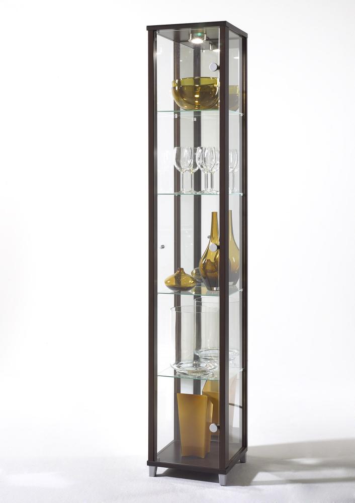 Glasvitrine >OPTIMA< in Wenge Dekor - 31,5x172x32cm (BxHxT) Bild 1