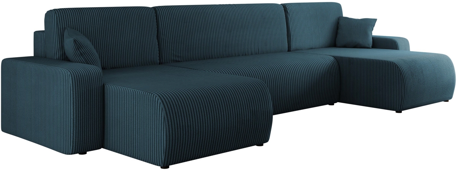 Ecksofa Pixalo U Cord mit Schlaffunktion und Bettkasten (Farbe: Poso 05) Bild 1