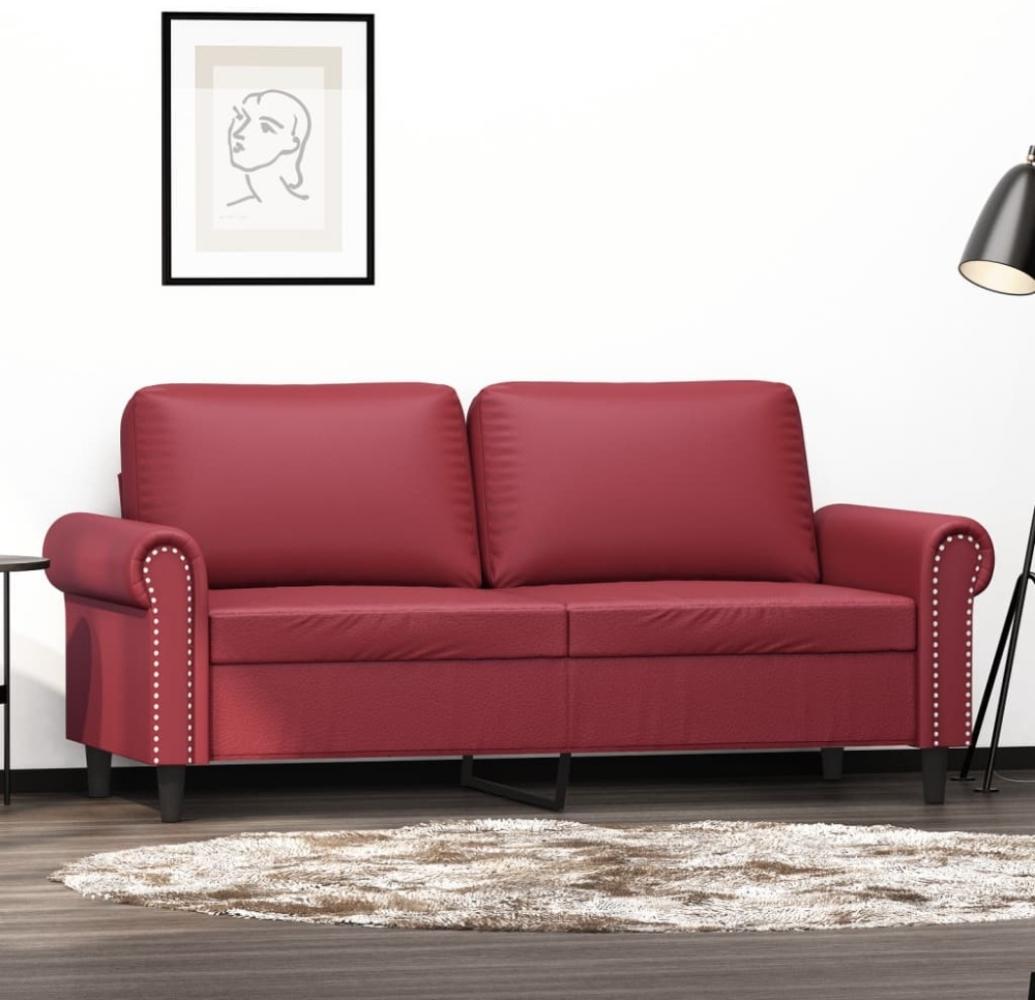 vidaXL 2-Sitzer-Sofa Weinrot 140 cm Kunstleder Bild 1