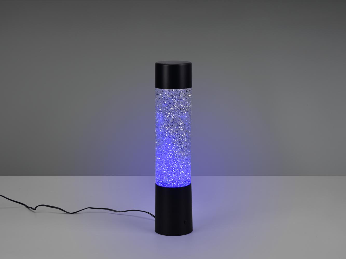 TRIO Leuchten LED Tischleuchte GLITTER, LED Wassersäule mit RGB Farbwechsel Glitzeroptik Kinderzimmer, Ein-/Ausschalter, Farbwechsel, LED fest integriert, RGB, Tischlampe Wasser Farbeffekte gelb grün blau Höhe 34cm LED Kinderlampe Bild 1