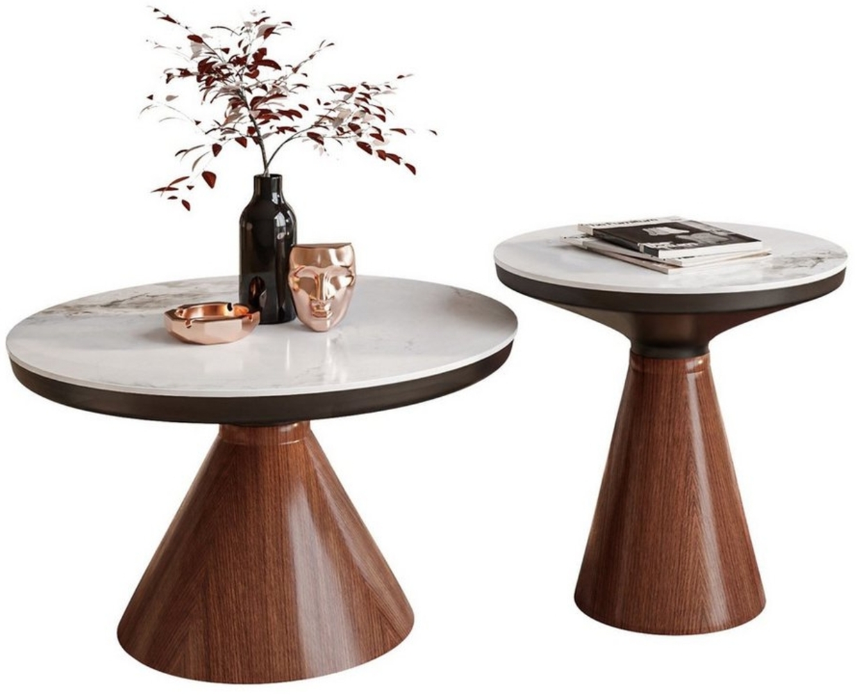 Lookway Couchtisch Giselle Couchtisch 2-in-1 – modernes Design (2er Set), Durchmesser: ⌀70 cm und ⌀50cm Bild 1