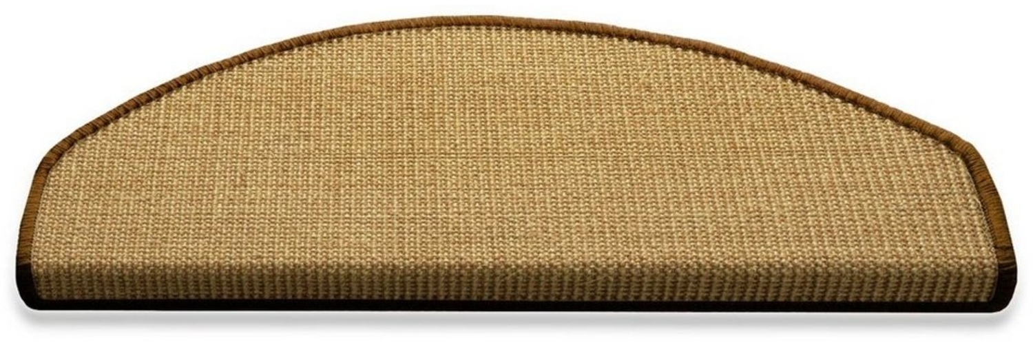 Floordirekt Stufenmatte Salvador Natur mit farbiger Kettelung, 11 Farben, Treppenschutz, Halbrund, Höhe: 6 mm, 100% Sisal Bild 1