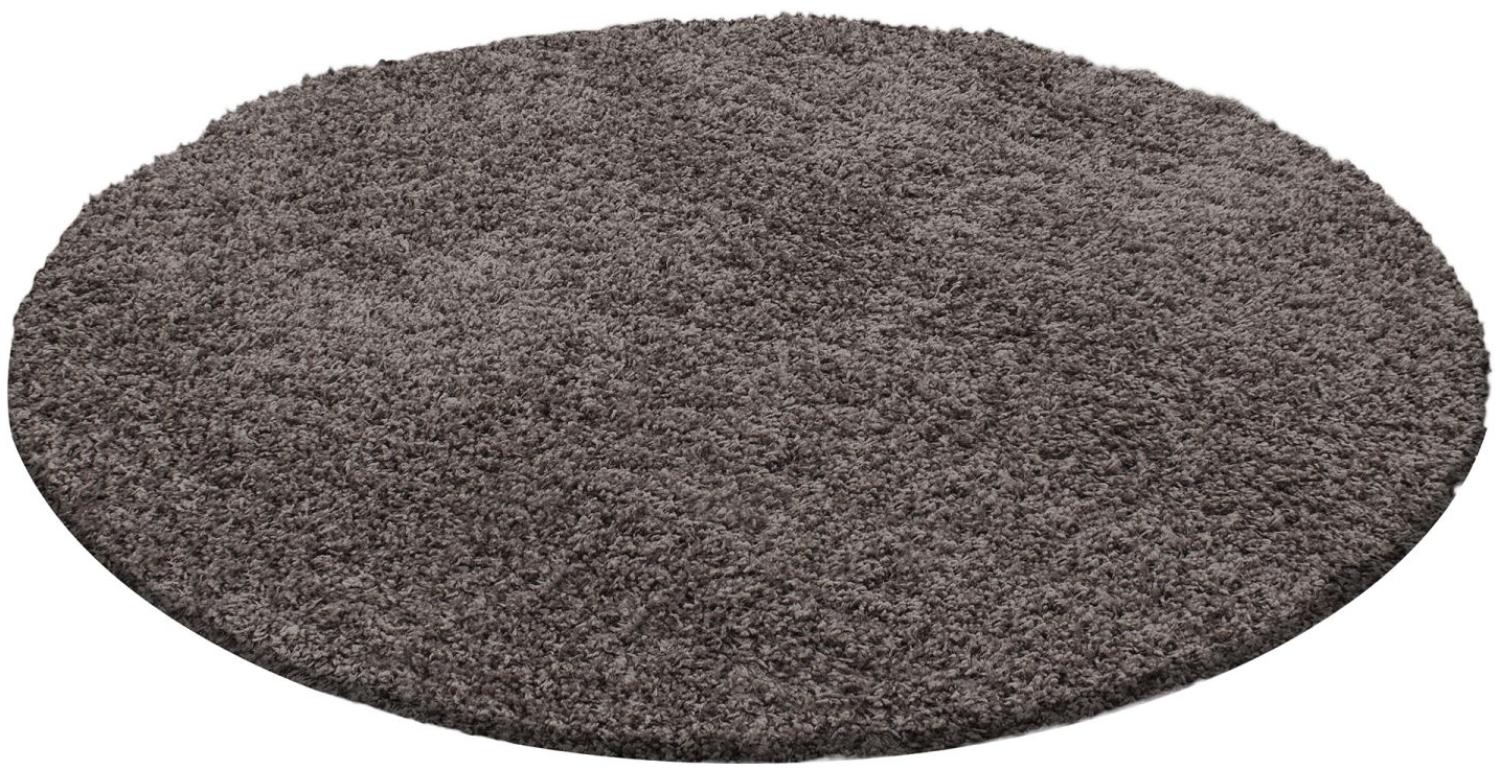 Teppich DREAM Shaggy TAUPE 120 X 120cm Rund Bild 1