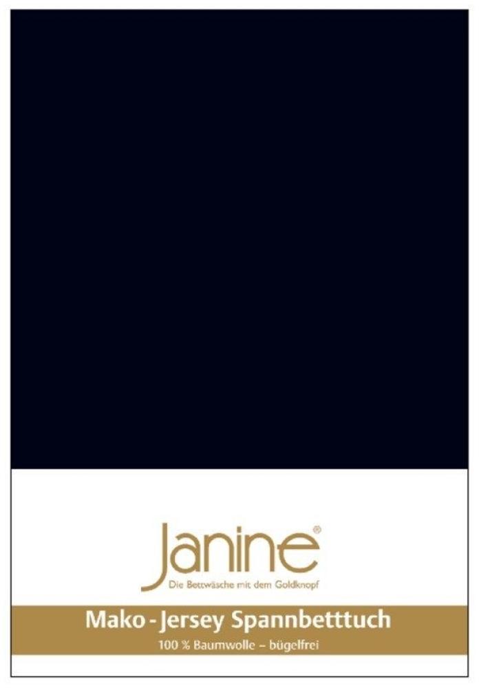 Janine Mako-Jersey Spannbetttuch Spannbettlaken 100% naturreine Baumwolle 140-160cm x 200cm 98 schwarz Bild 1