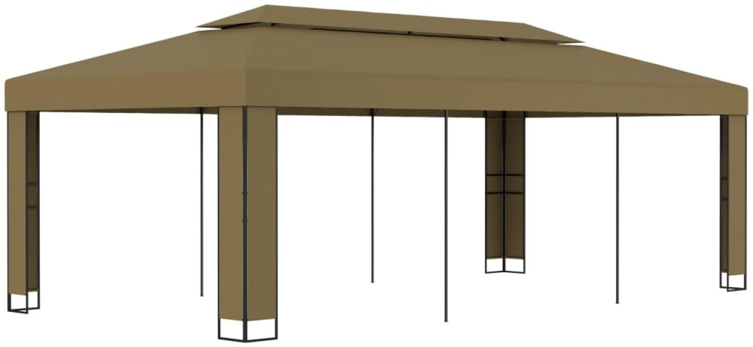 vidaXL Pavillon mit Doppeldach 3x6 m Taupe 180 g/m² 312219 Bild 1